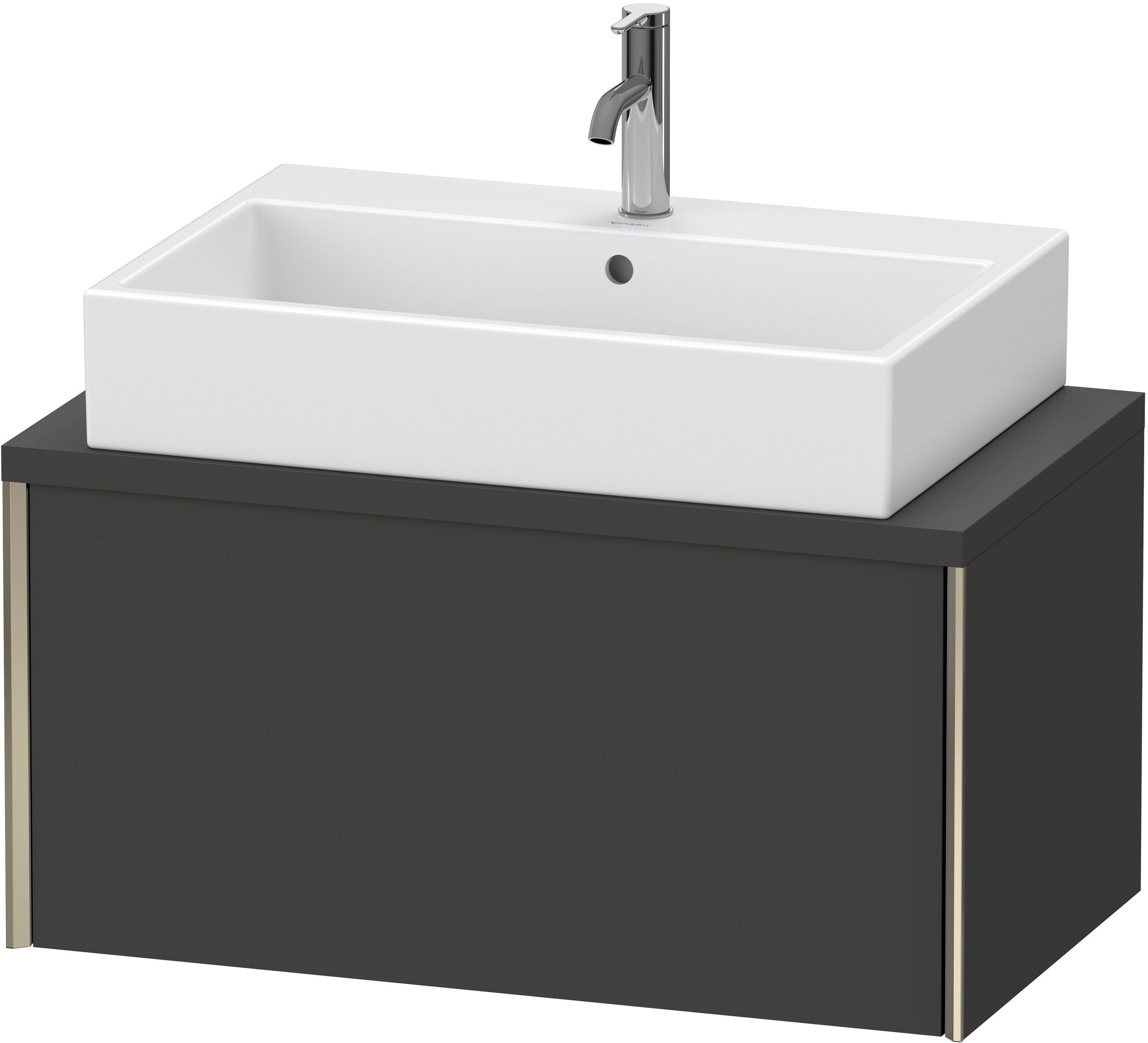 Duravit XViu Waschtisch-Unterschrank XV59020B180 83,2 x 47,8 cm, graphit supermatt, 1 Auszug, champagner matt