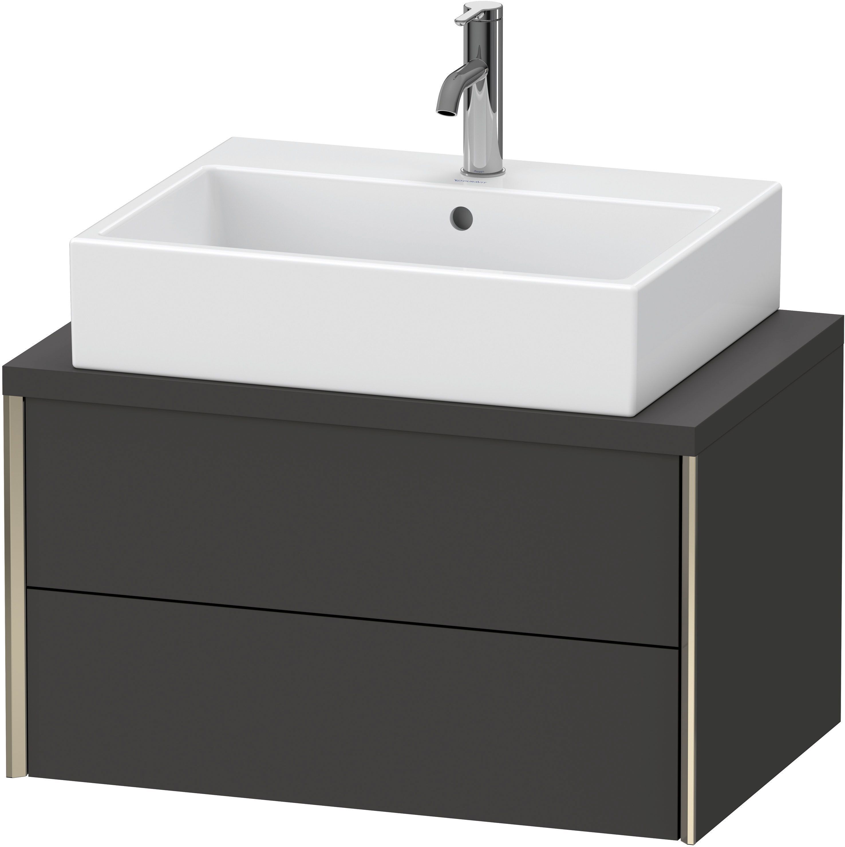 Duravit XViu Waschtisch-Unterschrank XV59060B180 73,2 x 47,8 cm, graphit supermatt, 2 Schubkästen, champagner matt