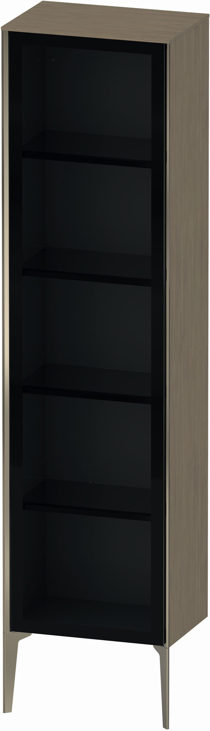 Duravit XViu Hochschrank XV1376RB135 50x36x177cm, Glastür, champagner matt, Tür rechts, Eiche terra