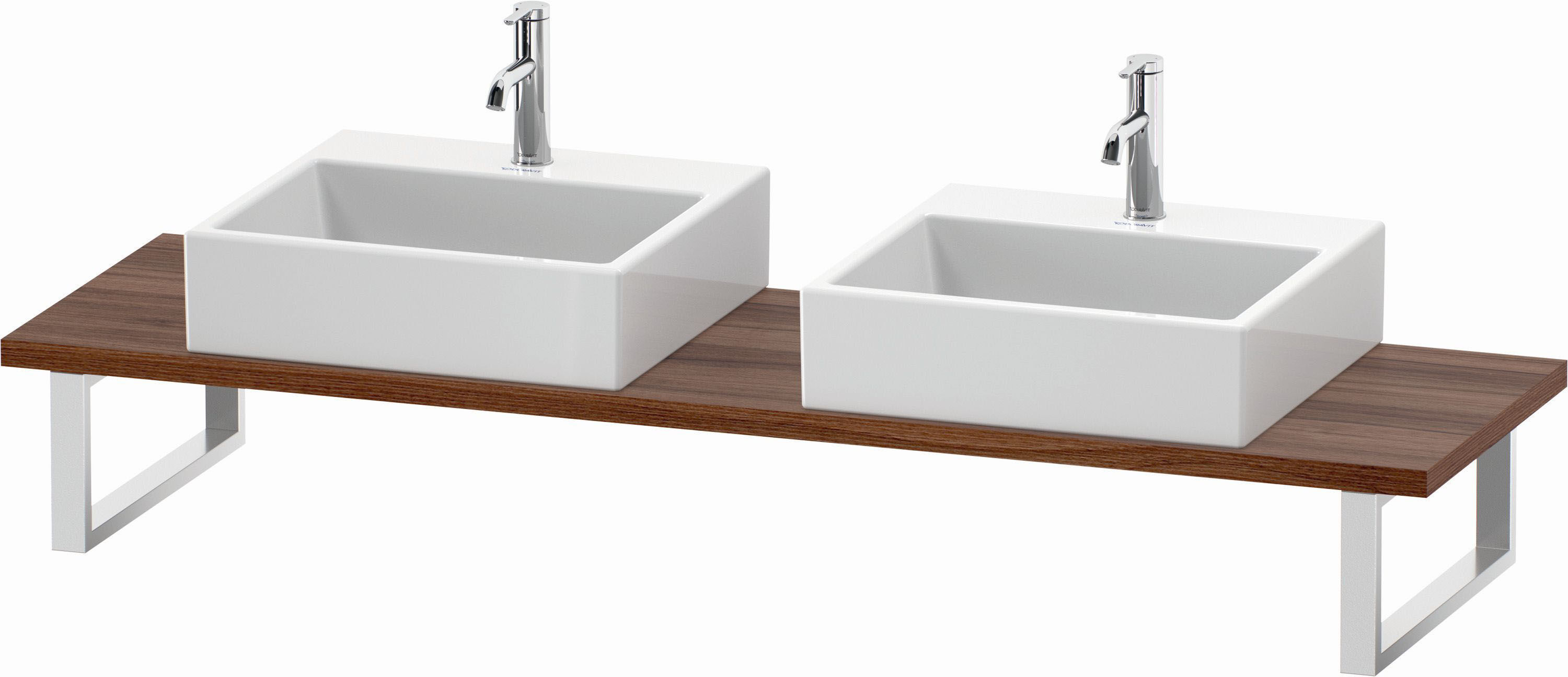 Duravit XViu Waschtisch-Konsole XV105C07979 48 x 3 cm, nussbaum dunkel, für Aufsatzbecken, variabel, 2 Ausschnitte