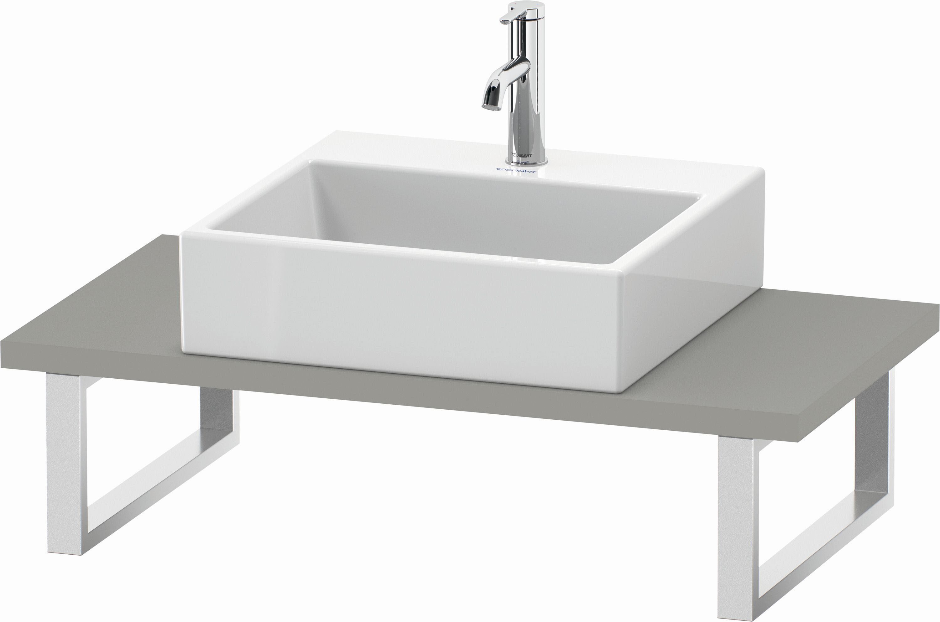 Duravit L-Cube Konsole LC104C00707 Stärke 3 cm, betongrau matt, für Aufsatzbecken, variabel