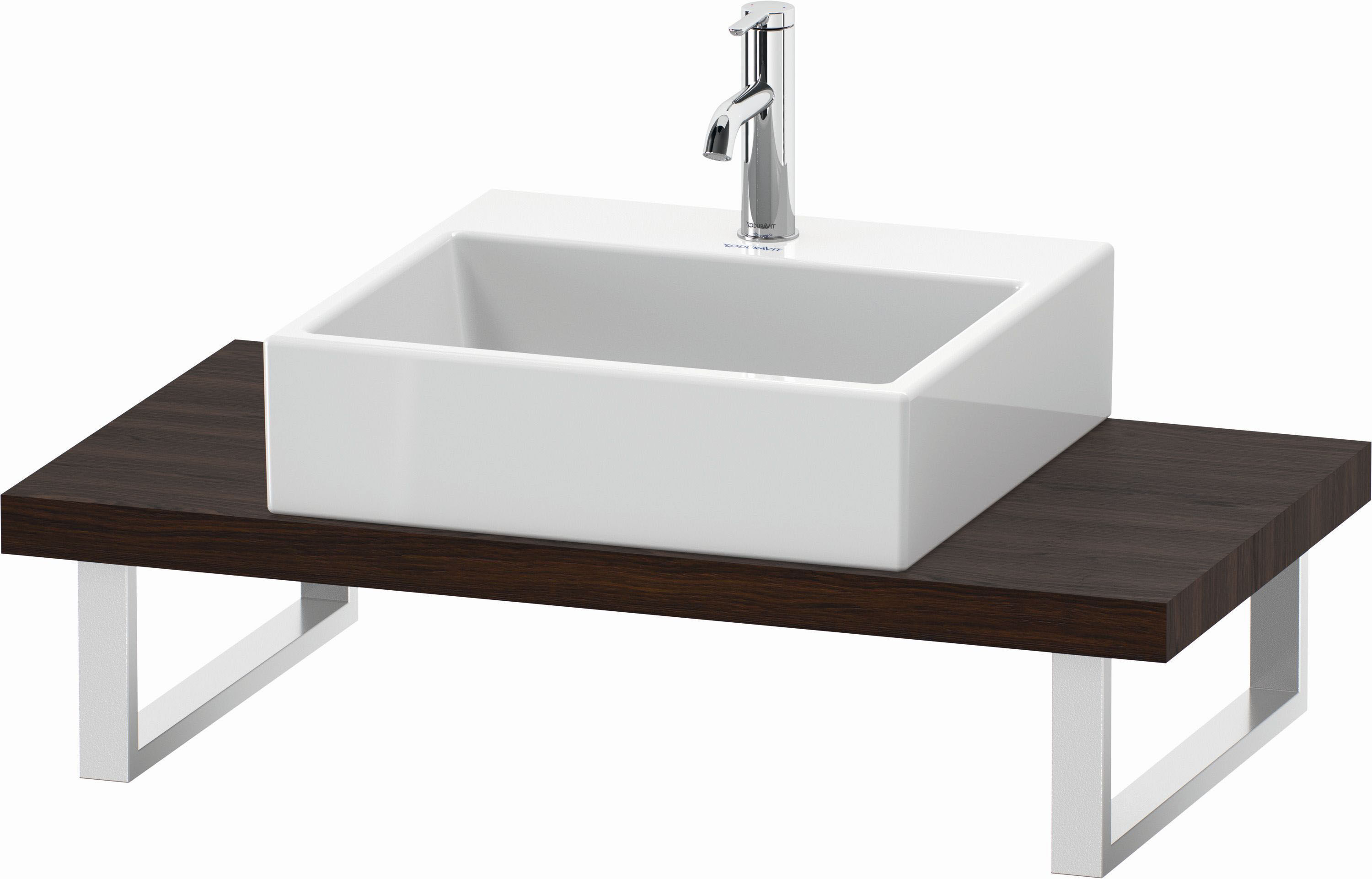 Duravit L-Cube Konsole LC100C06969 Stärke 4.5 cm, nussbaum gebürstet, für Aufsatzbecken, variabel