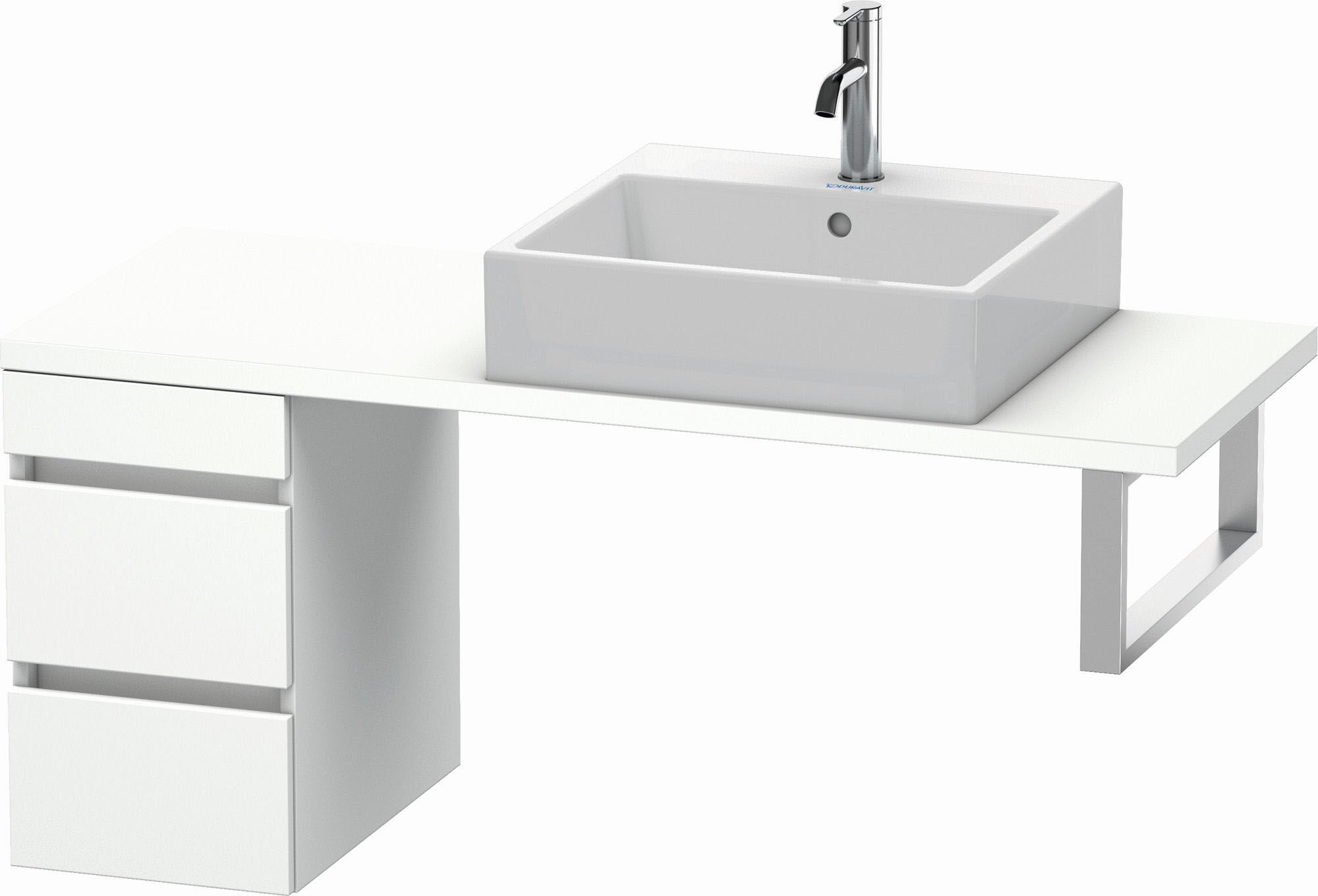 Duravit DuraStyle Waschtisch-Unterschrank DS532501818 30 x 47,8 cm, weiß matt, für Konsole, 2 Schubkästen