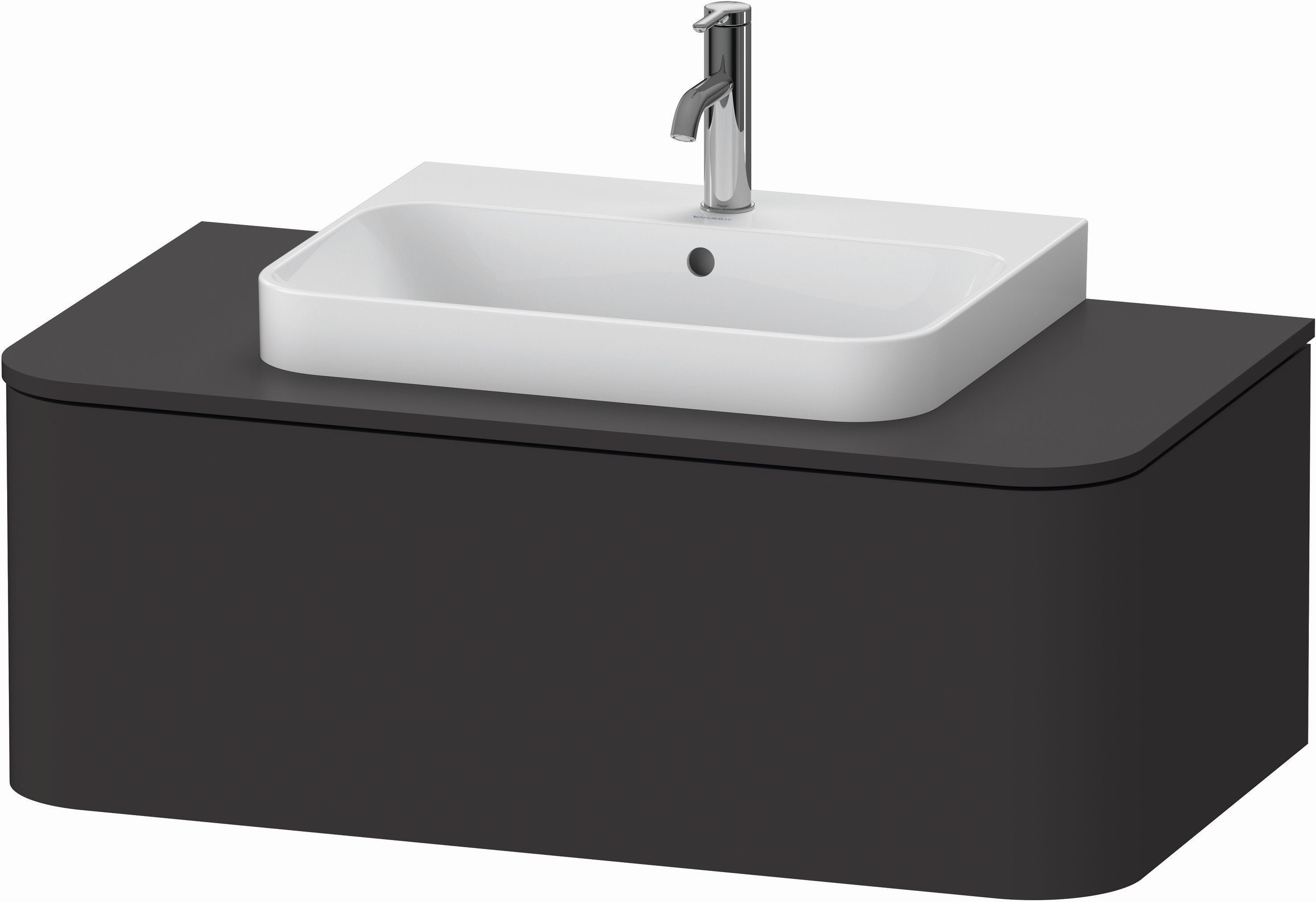 Duravit Happy D.2 Waschtisch-Unterschrank HP493108080 35,4 x 100 x 55 cm, 1 Auszug, Konsole, für Möbelwaschtisch, graphit supermatt