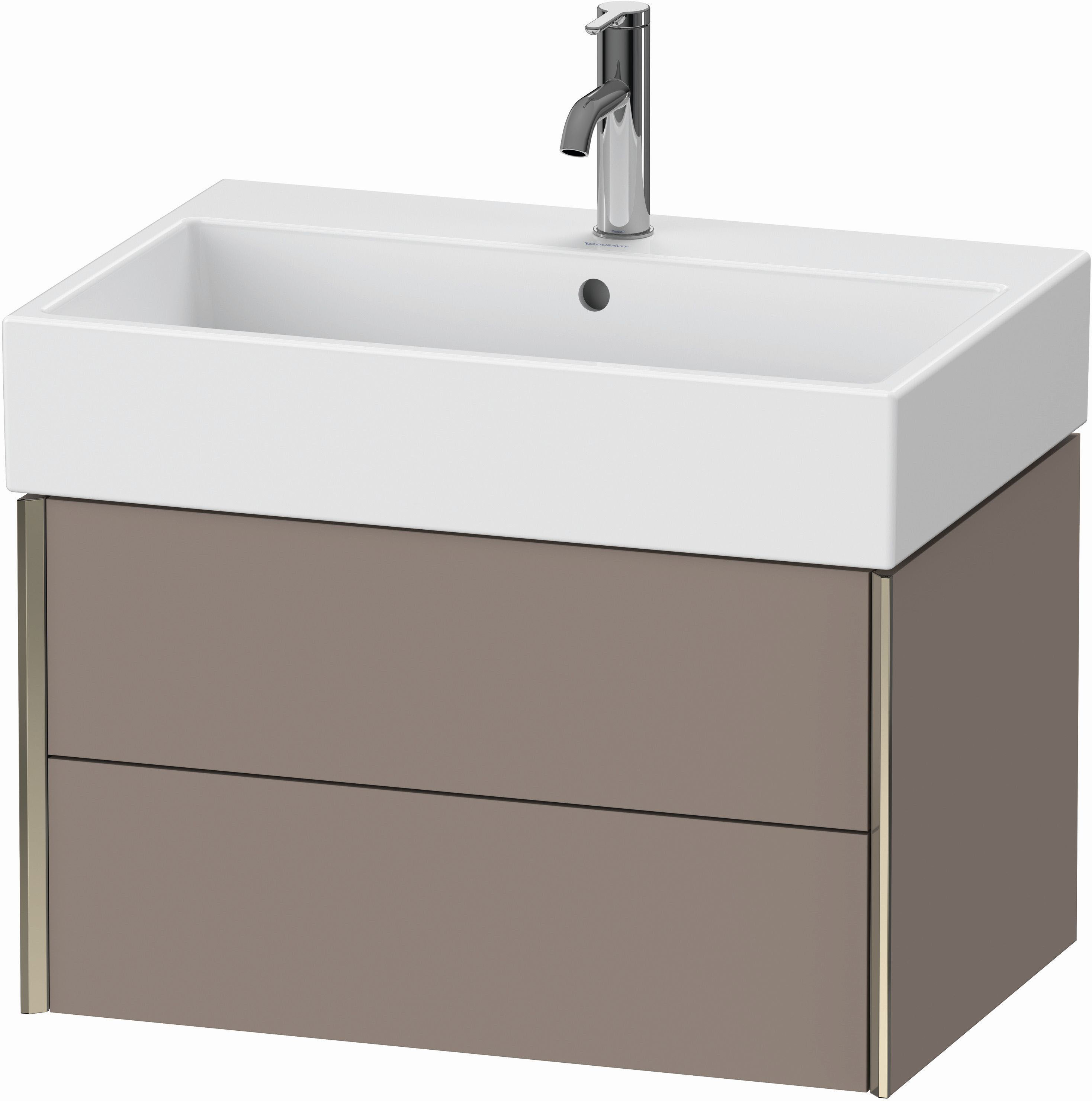 Duravit XViu Waschtisch-Unterschrank XV43350B143 68,4 x 39,7 x 45,4 cm, basalt matt, 2 Schubkästen, champagner matt