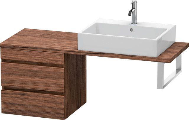 Duravit DuraStyle Waschtisch-Unterschrank DS532702121 50 x 47,8 cm, nussbaum dunkel, für Konsole, 2 Schubkästen