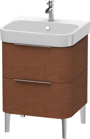 Duravit Happy D.2 Waschtischunterbau H2637101313 57,5x57,3x48cm, Amerik. Nussbaum, 2 Schubkästen