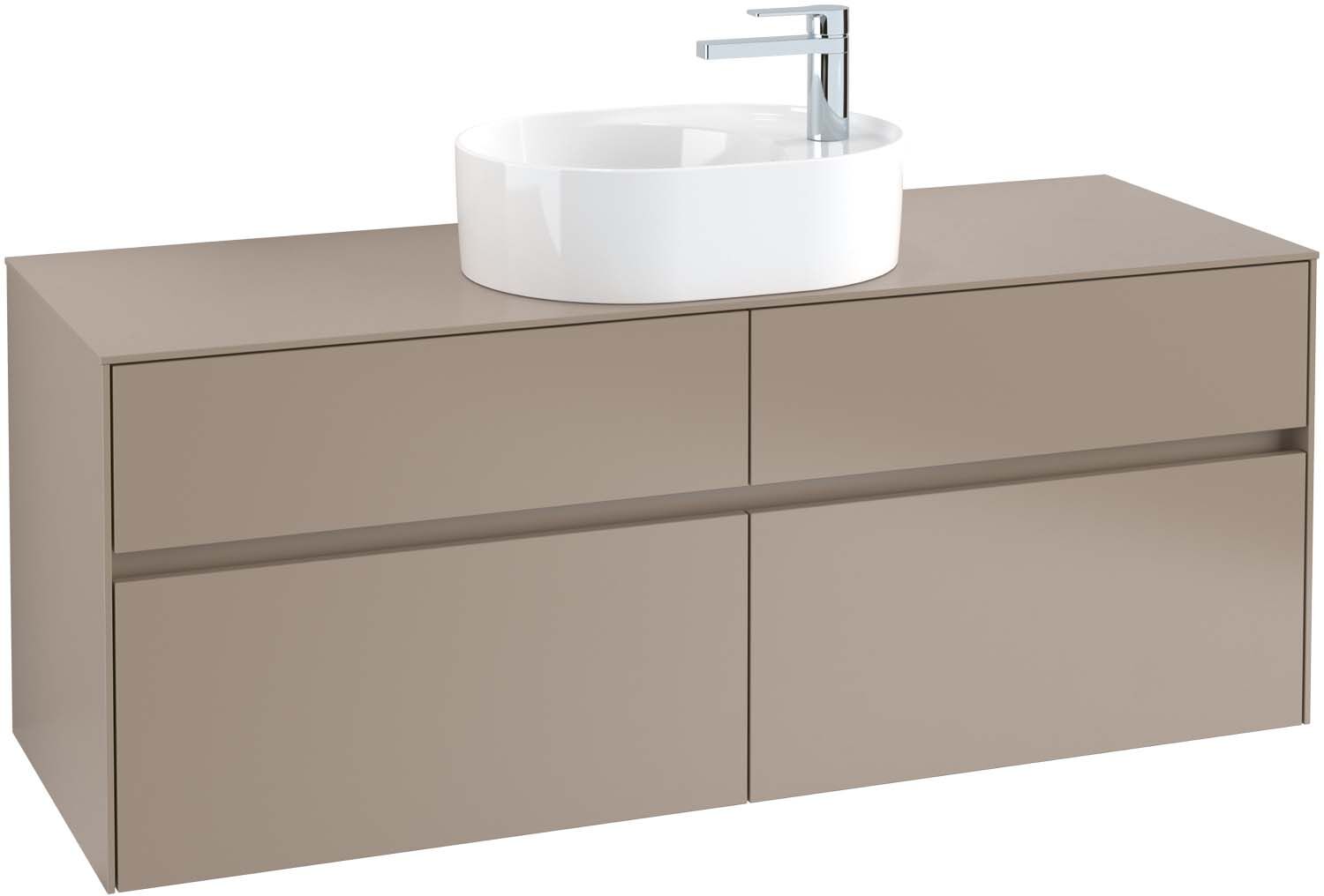 Villeroy und Boch Collaro Waschtischunterschrank C061L0VH 140 x 54,8 x 50 cm, mit LED-Beleuchtung, Waschtisch mittig, Arizona Oak