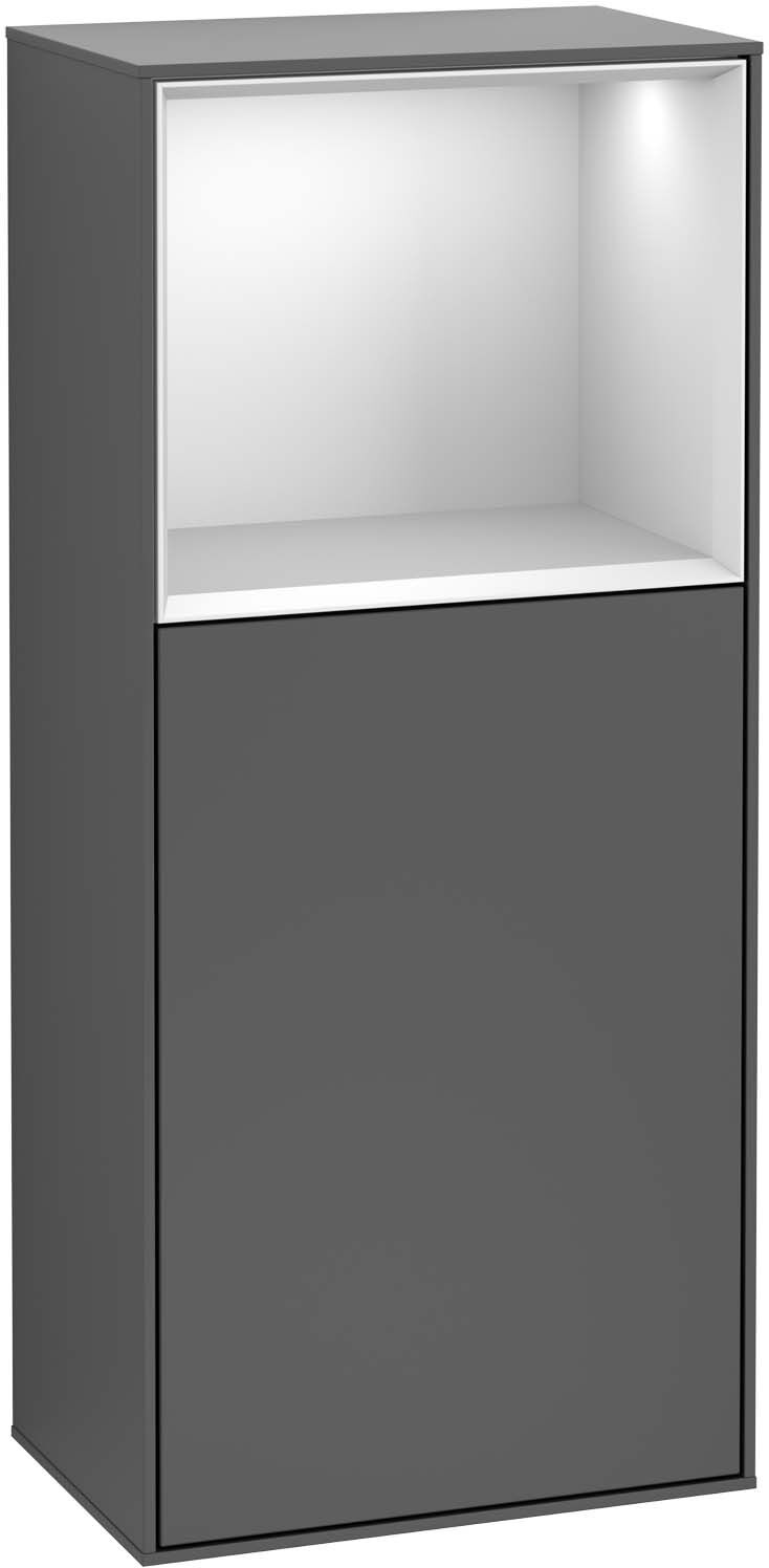 Villeroy und Boch Finion Seitenschrank F500HBGM 41,8x93,6x27cm, links, Regal oben Peony Matt, Olive Matt Lacquer