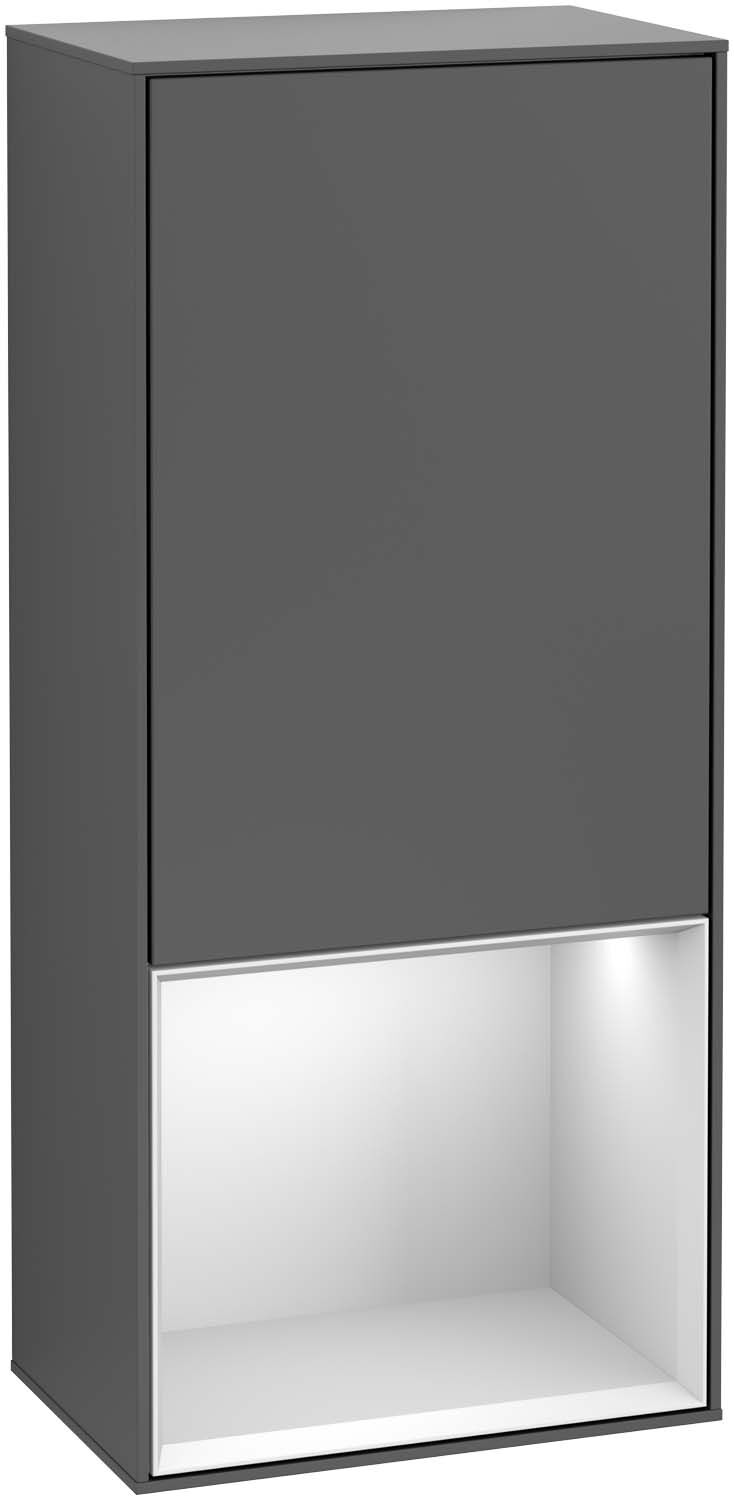 Villeroy und Boch Finion Seitenschrank G540MTGJ 41,8cm, links, Emotion, Regal unten White Matt, Light grey matt