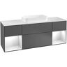 Villeroy und Boch Finion Waschtischunterschrank G741GKGF 160x60,3x50,1cm, Regale Anthracite matt lacquer, Glossy white lacquer