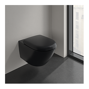 Villeroy und Boch Villeroy & Boch Antao Wand Tiefspül WC 4674T0R7 Abgang waagerecht, mit TwistFlush, Pure Black c-plus