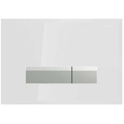 Geberit Sigma40 Betätigungsplatte 115600SI1 Glas weiss/aluminium gebürstet, 2-Mengen-Spülung Geberit Sigma40 Betätigungsplatte 115600SI1 Glas weiss/aluminium gebürstet, 2-Mengen-Spülung