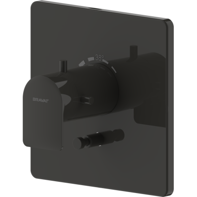 Bravat Milano Fertigset Wannenfüll- u. Brausethermostat 3564079 Unterputz, Thermostat, schwarz matt Bravat Milano Fertigset Wannenfüll- u. Brausethermostat 3564079 Unterputz, Thermostat, schwarz matt