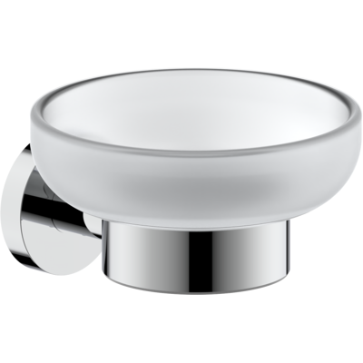 Bravat Varuna Seifenablage - Dämpfungsring aus Kunststoff, Satiniertes Glasbecken Bravat Varuna Seifenablage - Dämpfungsring aus Kunststoff, Satiniertes Glasbecken