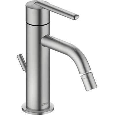 Duravit Balcoon Bidetarmatur BA2400001070 Ausladung 119mm, mit Zugstange Ablaufgarnitur, Edelstahl gebürstet Duravit Balcoon Bidetarmatur BA2400001070 Ausladung 119mm, mit Zugstange Ablaufgarnitur, Edelstahl gebürstet