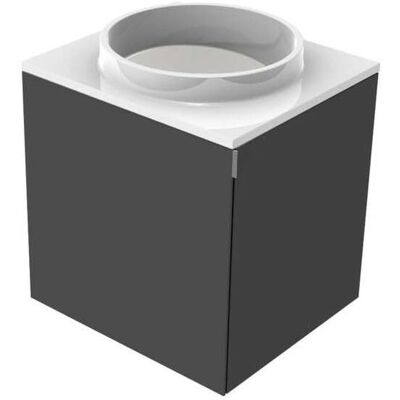 Emco Evo 450 Gästewaschtisch - Wandmontage, Mineralguss, Türgriff rechts - Gästewaschtisch Emco Evo 450 Gästewaschtisch - Wandmontage, Mineralguss, Türgriff rechts - Gästewaschtisch