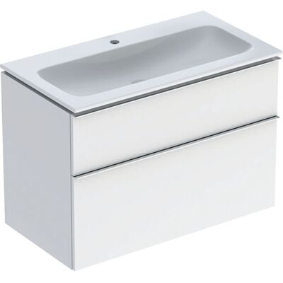 Geberit iCon Wandhängendes Badezimmer-Set - Zwei Schubladen, Weiß, 90cm Geberit iCon Wandhängendes Badezimmer-Set - Zwei Schubladen, Weiß, 90cm