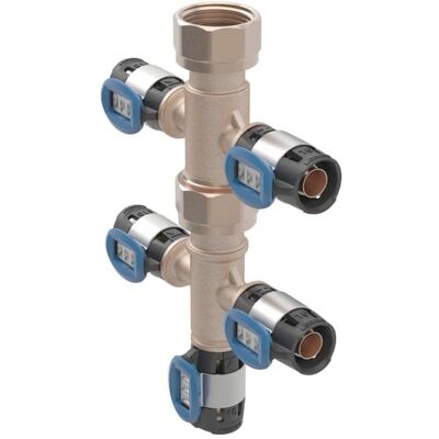 Geberit Verteilerspinne 653435001 mit FlowFit Pressanschlüssen, 5-fach Geberit Verteilerspinne 653435001 mit FlowFit Pressanschlüssen, 5-fach