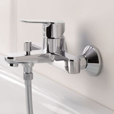 Grohe BauEdge Wannenarmatur 23334000 chrom, mit Rückflussverhinderer und Umstellung Grohe BauEdge Wannenarmatur 23334000 chrom, mit Rückflussverhinderer und Umstellung