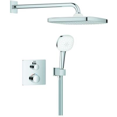 Grohe Grohtherm Unterputz-Duschsystem - Quadratisch, Chrom, Thermostatventil Grohe Grohtherm Unterputz-Duschsystem - Quadratisch, Chrom, Thermostatventil