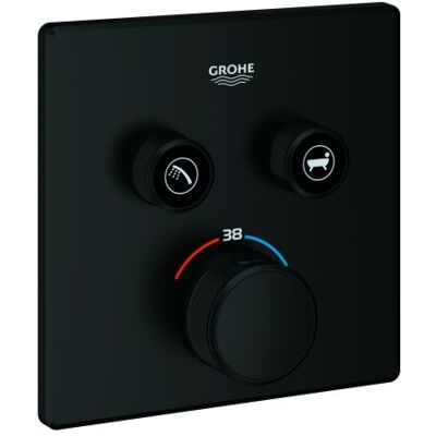 Grohe Grohtherm Smartcontrol Fertigmontageset 291242430 UP-Thermostat, 2 Absperrventile, eckig, matt black Grohe Grohtherm Smartcontrol Fertigmontageset 291242430 UP-Thermostat, 2 Absperrventile, eckig, matt black