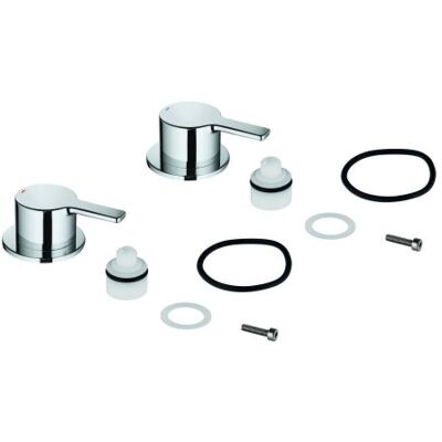 Grohe Griffpaar Lineare 48357 48357000 Markierung blau/rot chrom Grohe Griffpaar Lineare 48357 48357000 Markierung blau/rot chrom
