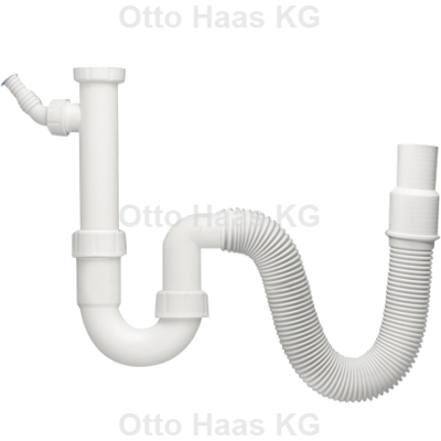 Haas Polypropylen Küchen-Siphon - Verstellbar, 240mm Haas Polypropylen Küchen-Siphon - Verstellbar, 240mm