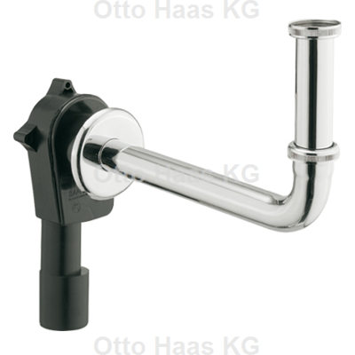 Haas Oha Wandmontage-Siphon - Kompakt, Polyethylen, Chrom - Wandmontierter Siphon Haas Oha Wandmontage-Siphon - Kompakt, Polyethylen, Chrom - Wandmontierter Siphon