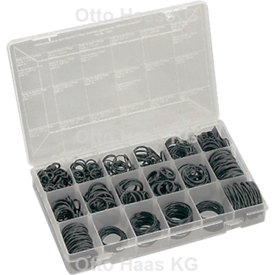 HAAS O-Ring-Sortiment 7375 für GROHE Armatur, 845 Stück, 270x180x2mm, Gummi, transparent HAAS O-Ring-Sortiment 7375 für GROHE Armatur, 845 Stück, 270x180x2mm, Gummi, transparent