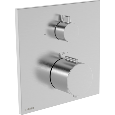 HANSAEASYTHERM 8113 Thermostat 8113926280 Fertigmontageset, Sichtteil für einen Abgang, eckig Stahl gebürstet HANSAEASYTHERM 8113 Thermostat 8113926280 Fertigmontageset, Sichtteil für einen Abgang, eckig Stahl gebürstet