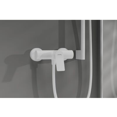 Hansgrohe Vivenis Einhebel-Duscharmatur 75623700 Aufputz, mit Schalldämpfer, weiß matt Hansgrohe Vivenis Einhebel-Duscharmatur 75623700 Aufputz, mit Schalldämpfer, weiß matt