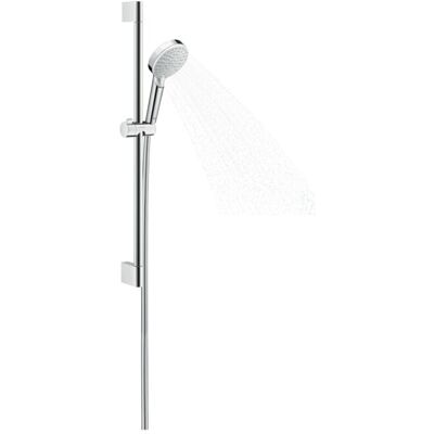 Hansgrohe Crometta Vario Brauseset 27812400 weiss/chrom, 65 cm Stange, Ecostat 1001 CL Hansgrohe Crometta Vario Brauseset 27812400 weiss/chrom, 65 cm Stange, Ecostat 1001 CL