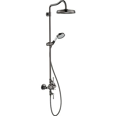 Hansgrohe Axor Montreux Showerpipe 16572330 mit Thermostat, Kopfbrause, 240mm, 1jet, polished black chrome Hansgrohe Axor Montreux Showerpipe 16572330 mit Thermostat, Kopfbrause, 240mm, 1jet, polished black chrome