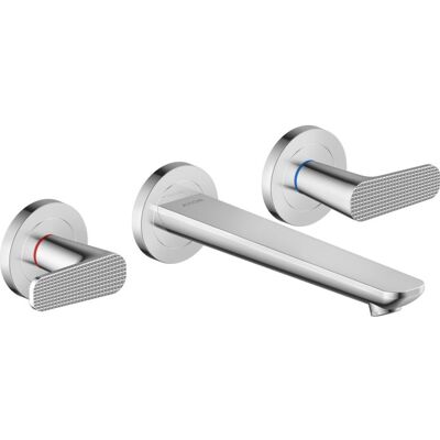 Hansgrohe Axor Citterio C Waschtisch-3-Loch-Armatur 49071000 cubic cut, chrom, Unterputz, Wandmontage, Ausladung 193mm Hansgrohe Axor Citterio C Waschtisch-3-Loch-Armatur 49071000 cubic cut, chrom, Unterputz, Wandmontage, Ausladung 193mm