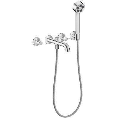 Hansgrohe AXOR One 3-Loch Wannenarmatur 48444000 Unterputz, Ausladung 220mm, mit Handbrause, mit Hebelgriff, chrom Hansgrohe AXOR One 3-Loch Wannenarmatur 48444000 Unterputz, Ausladung 220mm, mit Handbrause, mit Hebelgriff, chrom