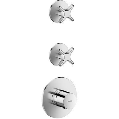 Hansgrohe AXOR One Thermostatmodul 48712000 Unterputz, 2 Verbraucher, mit Kreuzgriff, chrom Hansgrohe AXOR One Thermostatmodul 48712000 Unterputz, 2 Verbraucher, mit Kreuzgriff, chrom