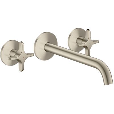 Hansgrohe AXOR One 3-Loch Wannenarmatur 48430820 Unterputz, Ausladung 220mm, für Wandmontage, mit Kreuzgriff, brushed nickel Hansgrohe AXOR One 3-Loch Wannenarmatur 48430820 Unterputz, Ausladung 220mm, für Wandmontage, mit Kreuzgriff, brushed nickel