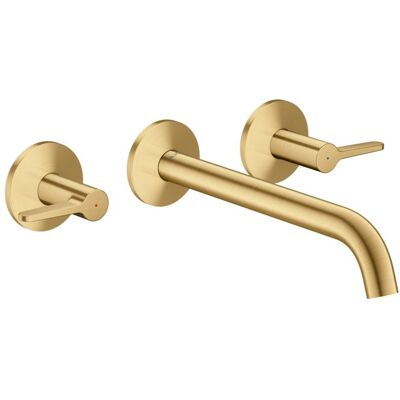 Hansgrohe AXOR One 3-Loch Wannenarmatur 48431250 Unterputz, Ausladung 220mm, für Wandmontage, mit Hebelgriff, brushed gold optic Hansgrohe AXOR One 3-Loch Wannenarmatur 48431250 Unterputz, Ausladung 220mm, für Wandmontage, mit Hebelgriff, brushed gold optic