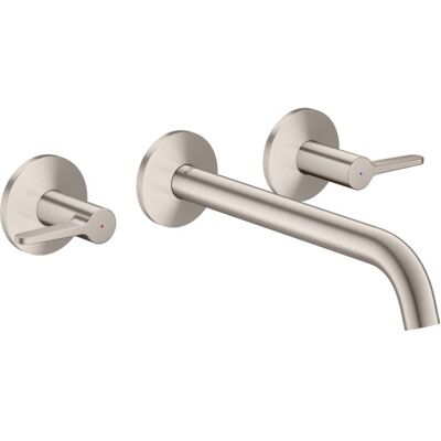 Hansgrohe AXOR One 3-Loch Wannenarmatur 48431800 Unterputz, Ausladung 220mm, für Wandmontage, mit Hebelgriff, Edelstahl Finish Hansgrohe AXOR One 3-Loch Wannenarmatur 48431800 Unterputz, Ausladung 220mm, für Wandmontage, mit Hebelgriff, Edelstahl Finish