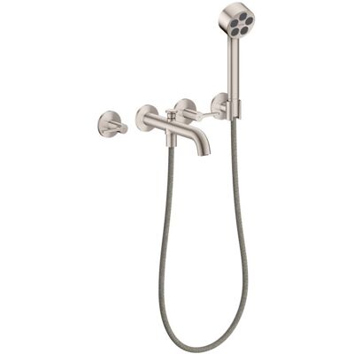 Hansgrohe AXOR One 3-Loch Wannenarmatur 48444800 Unterputz, Ausladung 220mm, mit Handbrause, mit Hebelgriff, Edelstahl Finish Hansgrohe AXOR One 3-Loch Wannenarmatur 48444800 Unterputz, Ausladung 220mm, mit Handbrause, mit Hebelgriff, Edelstahl Finish