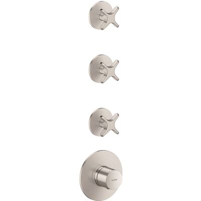 Hansgrohe AXOR One Thermostatmodul 48713800 Unterputz, 3 Verbraucher, mit Kreuzgriff, Edelstahl Finish Hansgrohe AXOR One Thermostatmodul 48713800 Unterputz, 3 Verbraucher, mit Kreuzgriff, Edelstahl Finish