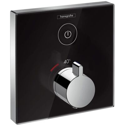 Hansgrohe ShowerSelect Glas Thermostat 15737600 Unterputz, 1 Verbraucher, schwarz-chrom Hansgrohe ShowerSelect Glas Thermostat 15737600 Unterputz, 1 Verbraucher, schwarz-chrom