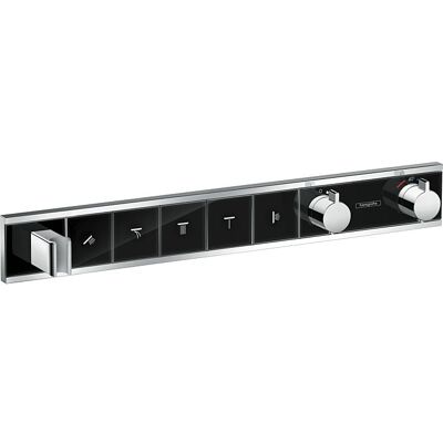 Hansgrohe RainSelect Brausethermostat 15358600 chrom-schwarz, für 5 Verbraucher Hansgrohe RainSelect Brausethermostat 15358600 chrom-schwarz, für 5 Verbraucher