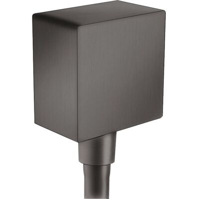 Hansgrohe FixFit Schlauchanschluss 26455340 DN 15, mit Rückflussverhinderer und Kunststoffwinkel, brushed black Hansgrohe FixFit Schlauchanschluss 26455340 DN 15, mit Rückflussverhinderer und Kunststoffwinkel, brushed black