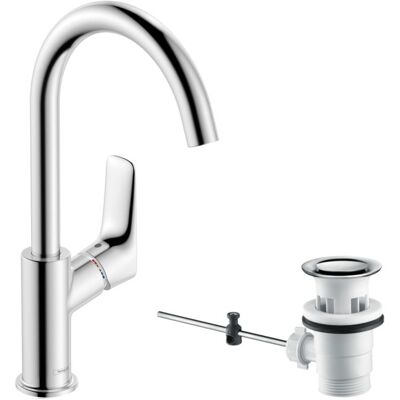 Hansgrohe Logis 210 Waschtisch Armatur 71130000 chrom, Höhe 289 mm, Schwenkauslauf, Ablaufgarnitur Hansgrohe Logis 210 Waschtisch Armatur 71130000 chrom, Höhe 289 mm, Schwenkauslauf, Ablaufgarnitur
