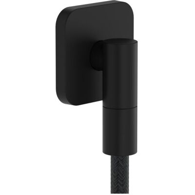 Hansgrohe FixFit Fine Q Wandanschluss 28884670 mit Rückflussverhinderer, Q, softsquare, schwarz matt Hansgrohe FixFit Fine Q Wandanschluss 28884670 mit Rückflussverhinderer, Q, softsquare, schwarz matt