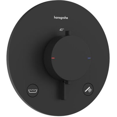 Hansgrohe Ecostat Comfort S Thermostat 33718670 Unterputz, für 2 Verbraucher, 23 l/min, EN 1717, schwarz matt Hansgrohe Ecostat Comfort S Thermostat 33718670 Unterputz, für 2 Verbraucher, 23 l/min, EN 1717, schwarz matt