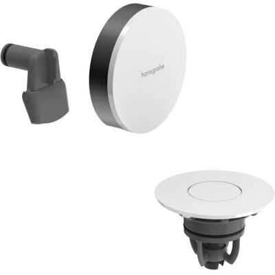 Hansgrohe Exafill Ab- und Überlaufgarnitur 58119340 Oberfläche Deckel weiß hochglanz, brushed black chrome, Fertigset, mit Wanneneinlauf Hansgrohe Exafill Ab- und Überlaufgarnitur 58119340 Oberfläche Deckel weiß hochglanz, brushed black chrome, Fertigset, mit Wanneneinlauf