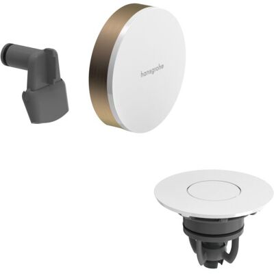 Hansgrohe Exafill Ab- und Überlaufgarnitur 58119140 Oberfläche Deckel weiß hochglanz, brushed bronze, Fertigset, mit Wanneneinlauf Hansgrohe Exafill Ab- und Überlaufgarnitur 58119140 Oberfläche Deckel weiß hochglanz, brushed bronze, Fertigset, mit Wanneneinlauf